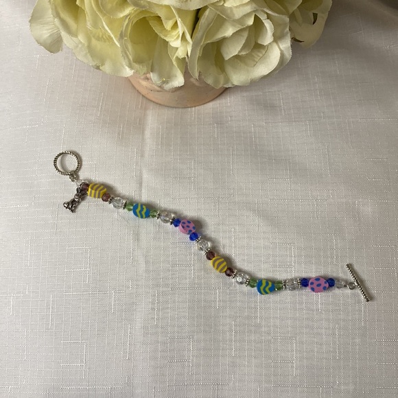 Handcrafted Easter Egg w/Bunny Charm Bracelet - Picture 5 of 5